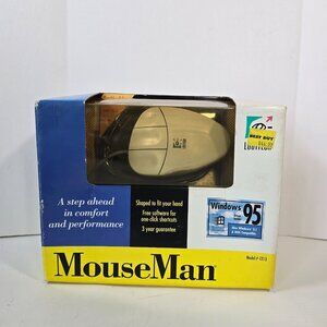 MouseMan Logitech Mouse Model #1313 Serial & Mouseport 3 Buttons 1995 Vintage